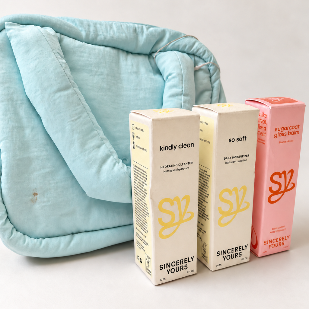 DAMAGED | Sincerely Yours | Blue Skies Ahead Cloud Case & Beauty Trio Bundle
