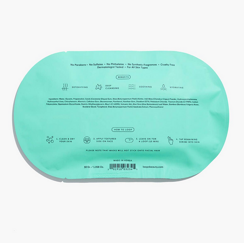 LOOPS | Clean Slate Detoxifying Hydrogel Face Mask | Single Mask