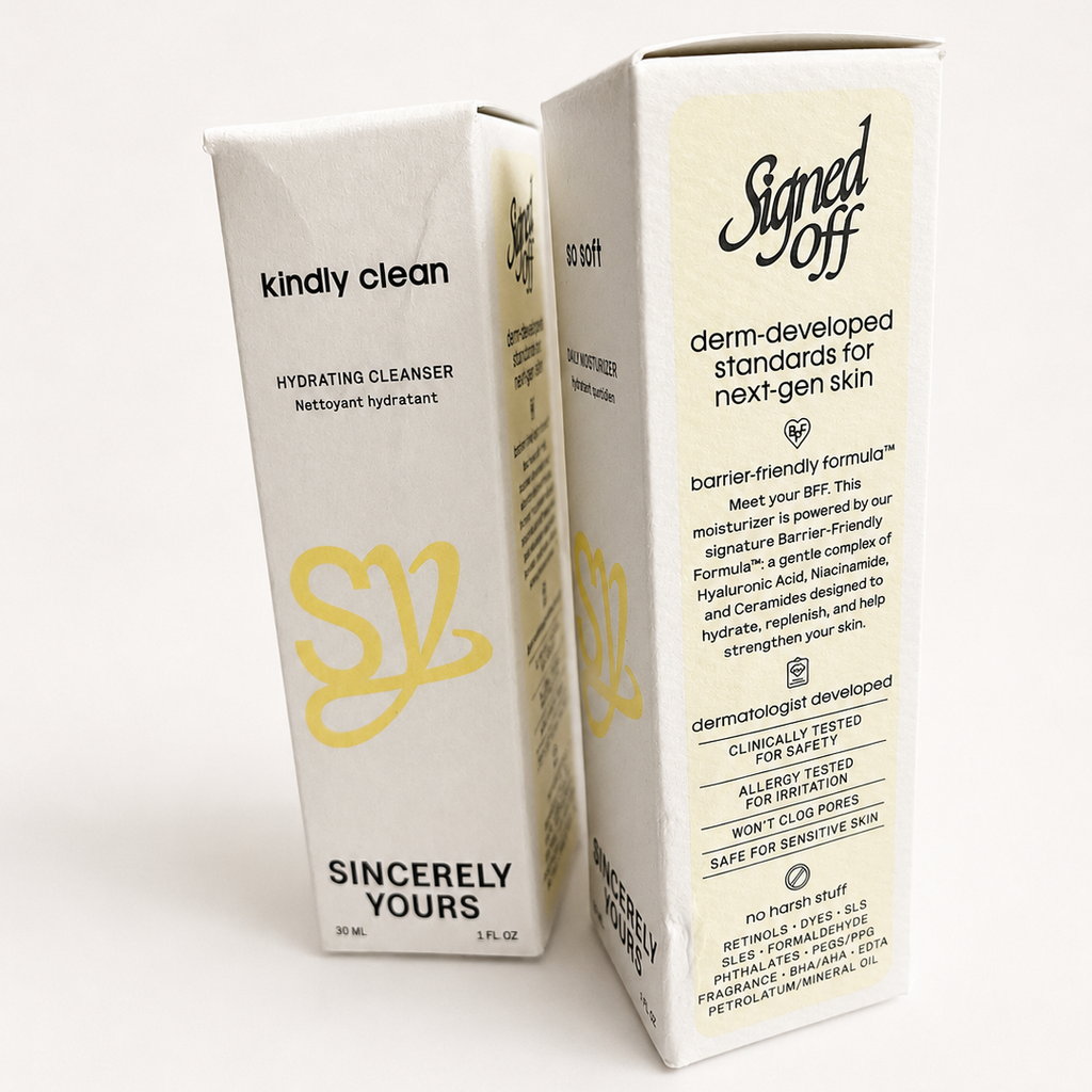 DAMAGED BOXES: Sincerely Yours | Perfectly Imperfect Travel Skincare Duo | Kindly Clean & So Soft
