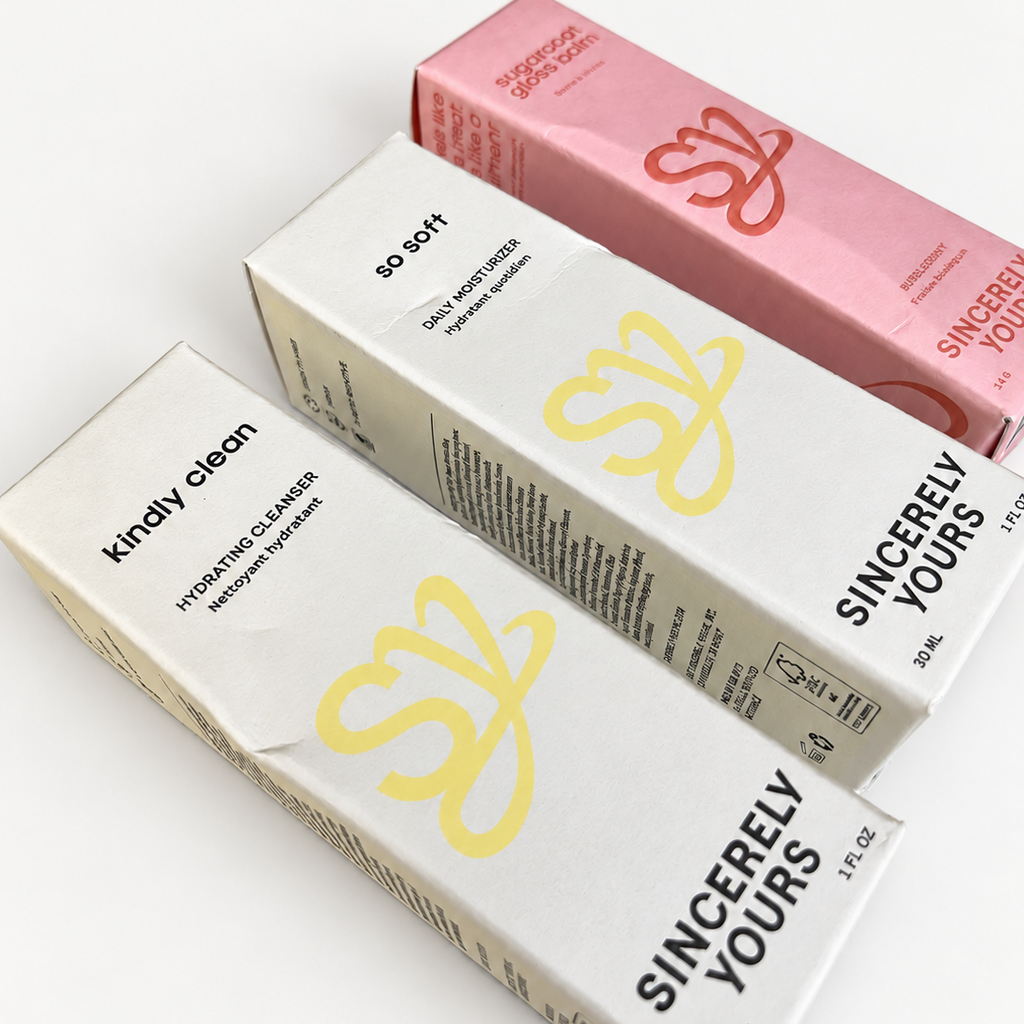 DAMAGED | Sincerely Yours | Blue Skies Ahead Cloud Case & Beauty Trio Bundle