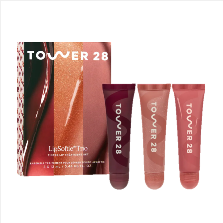 Tower 28 LipSoftie Treatment Trio. Full-size set (13ml), USA online-exclusive from tower28beauty.com